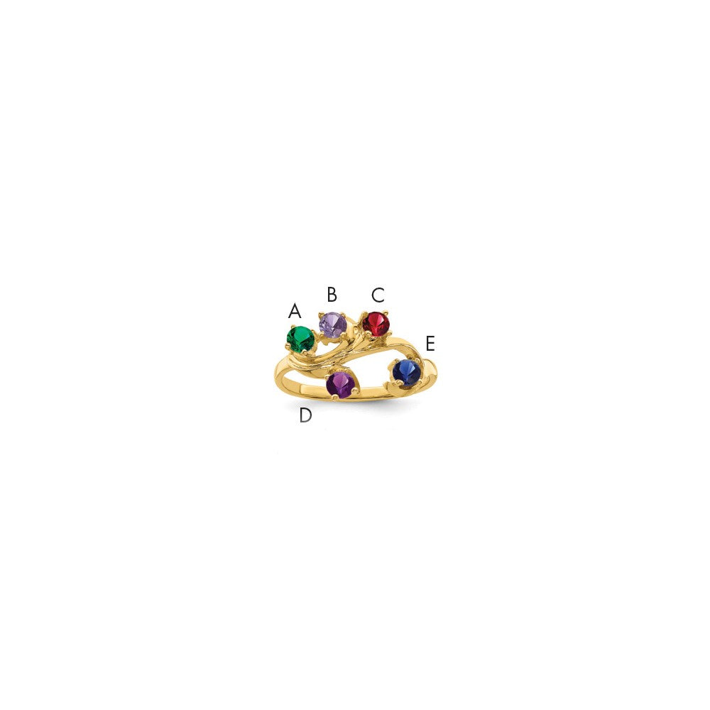 10k Synthetic Family Jewelry Ring