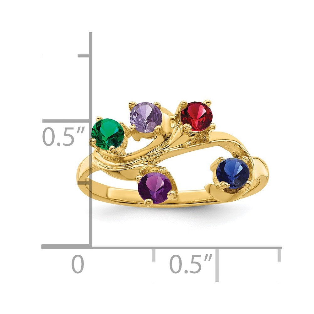 14k Synthetic Family Jewelry Ring - 94