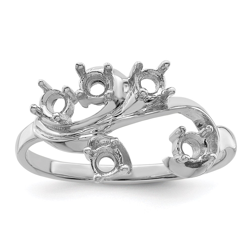 Sterling Silver Rhodium-plated Synthetic 5 Stone Mother's Ring - 73