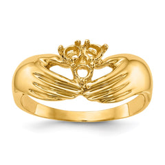 14k 3 Stone Family Ring Mounting - 2