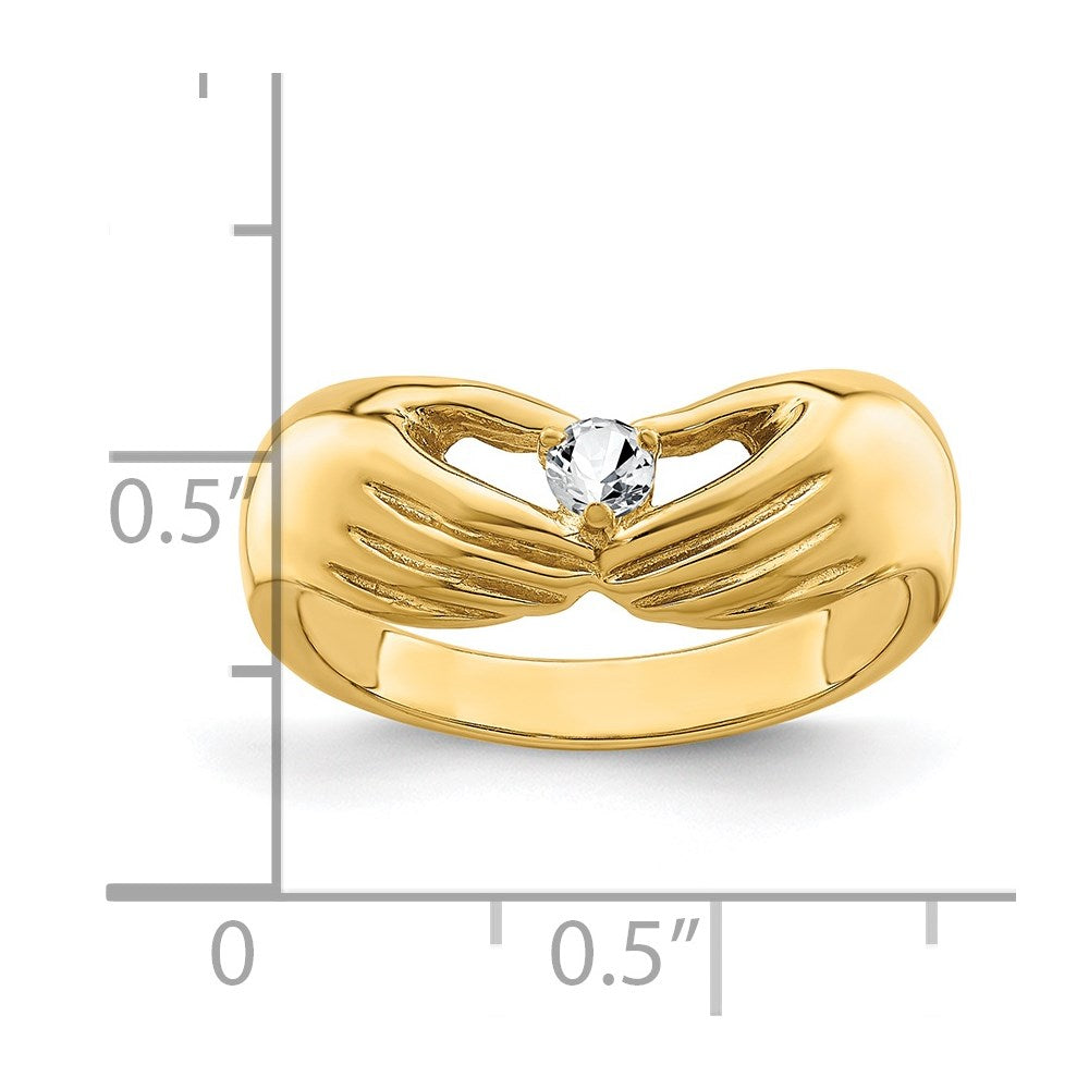 14k 1 Synthetic Stone Family Ring
