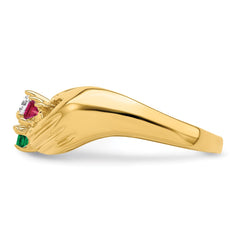 14k 4 Genuine Stone Family Ring