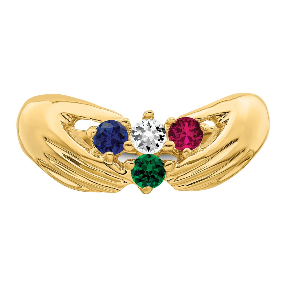 14k 4 Genuine Stone Family Ring