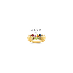 14k 5 Synthetic Stone Family Ring