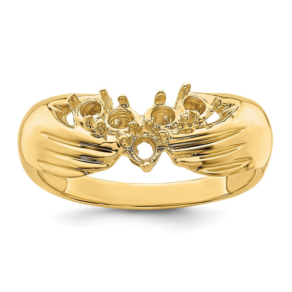 14k 5 Synthetic Stone Family Ring