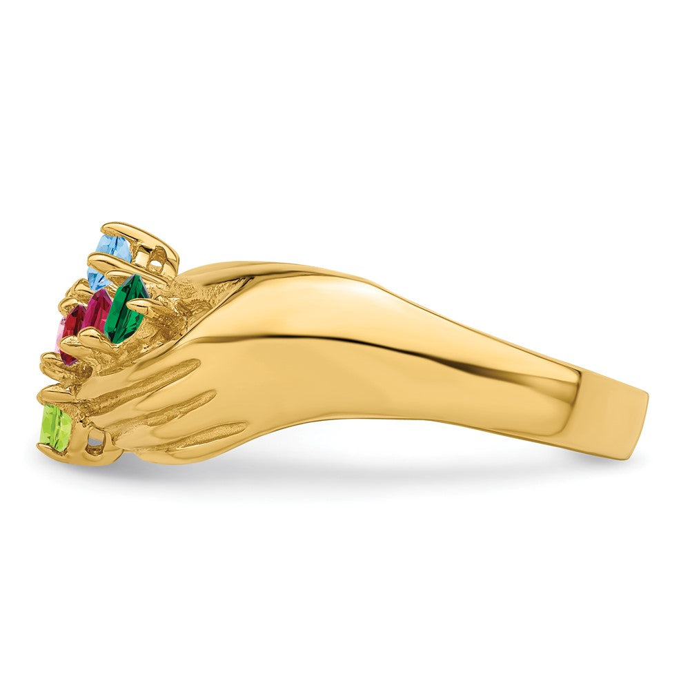 14k 6 Genuine Stone Family Ring