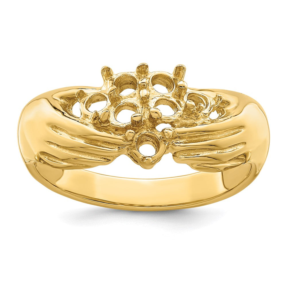 14k 7 Synthetic Stone Family Ring