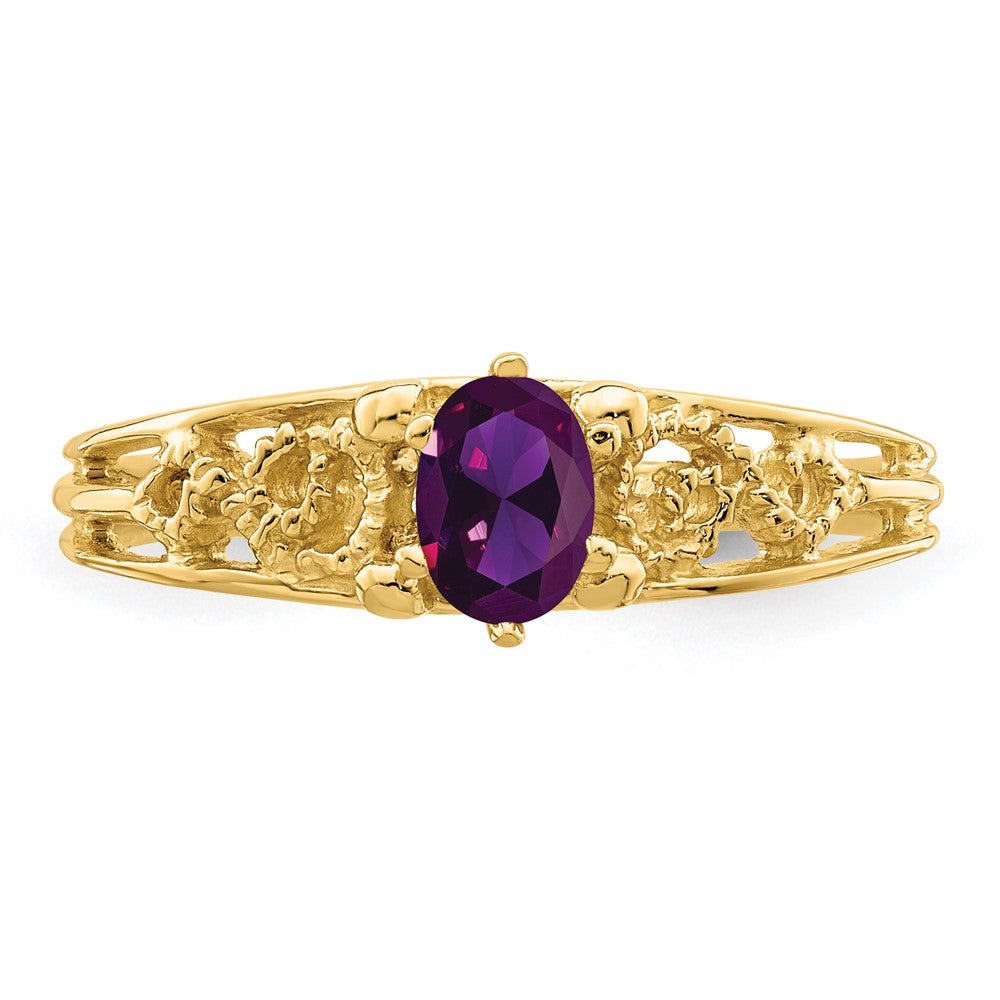 14k 1 Synthetic Stone Family Ring - 2