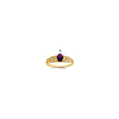 14k 1 Synthetic Stone Family Ring - 2