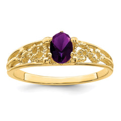 14k 1 Synthetic Stone Family Ring - 2