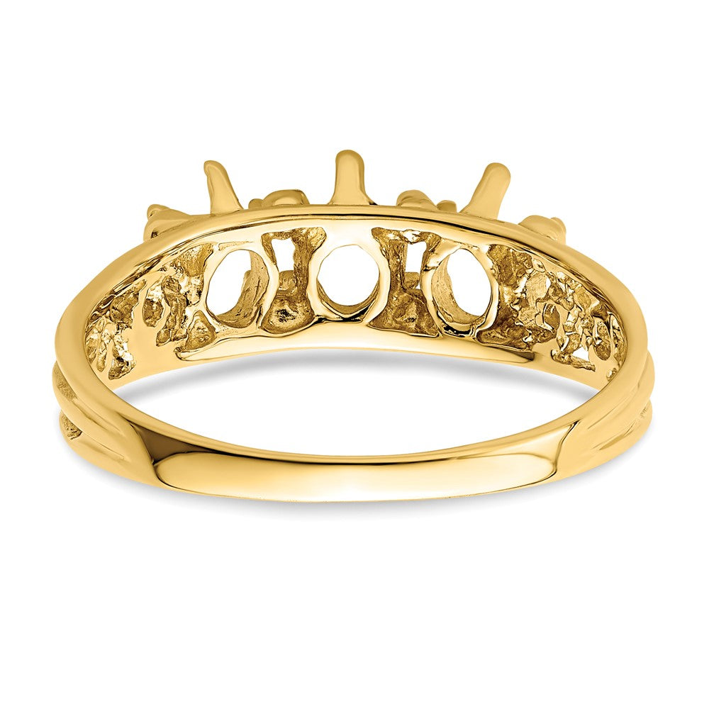 14k 3 Synthetic Stone Family Ring - 2