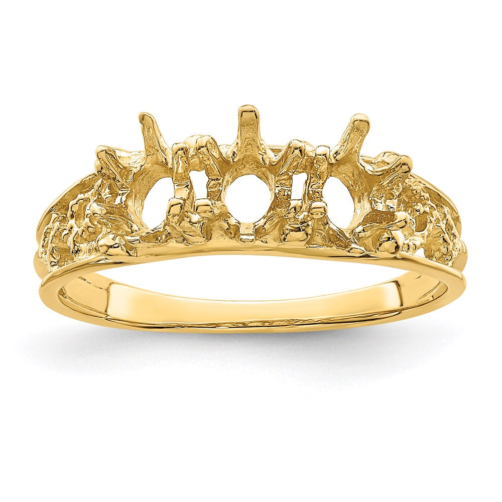 14k 3 Genuine Stone Family Ring - 2