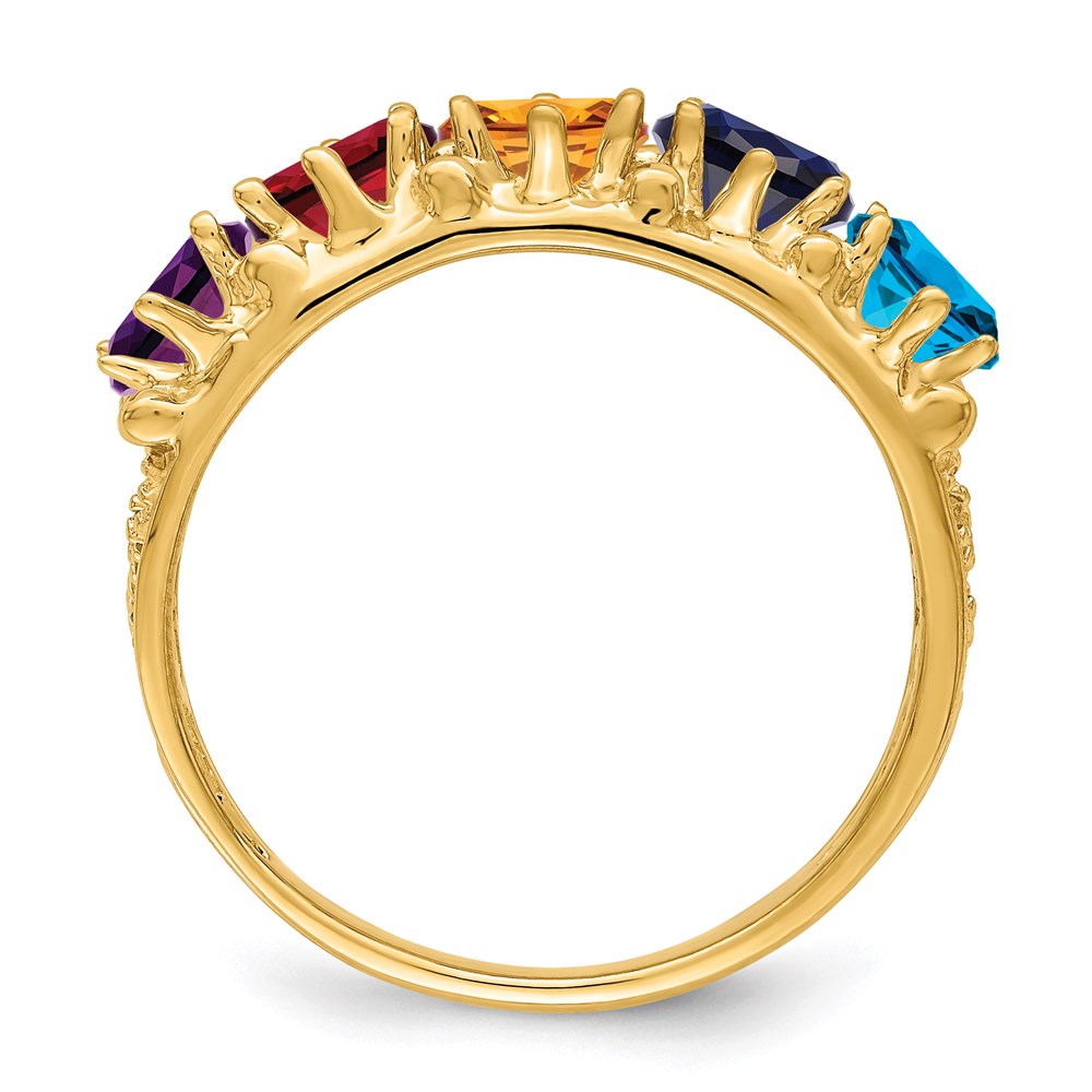 14ky 5 Synthetic Stone Family Ring
