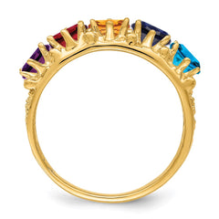 14ky 5 Synthetic Stone Family Ring