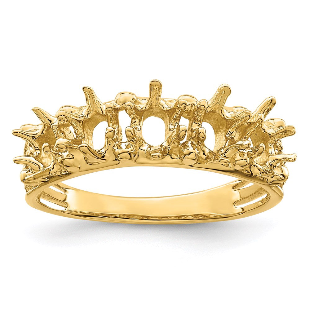 14k 5 Genuine Stone Family Ring - 2