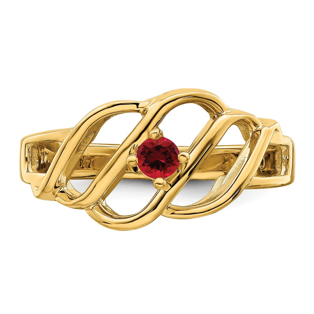 14k 2.5mm Synthetic Family Jewelry Ring - 6