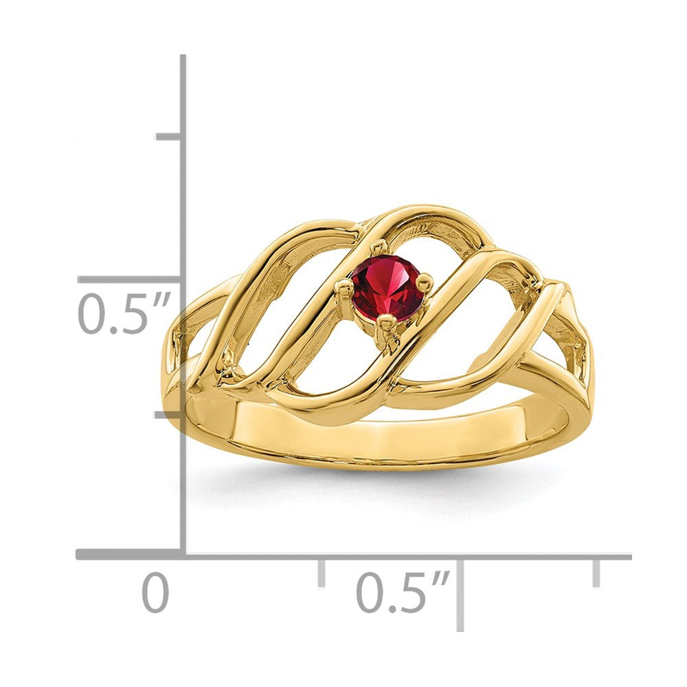 14k 2.5mm Synthetic Family Jewelry Ring - 6
