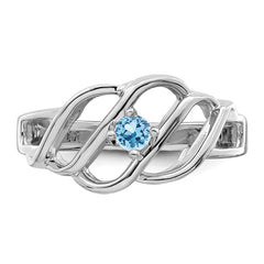 14k White Gold Family Jewelry Ring - 28