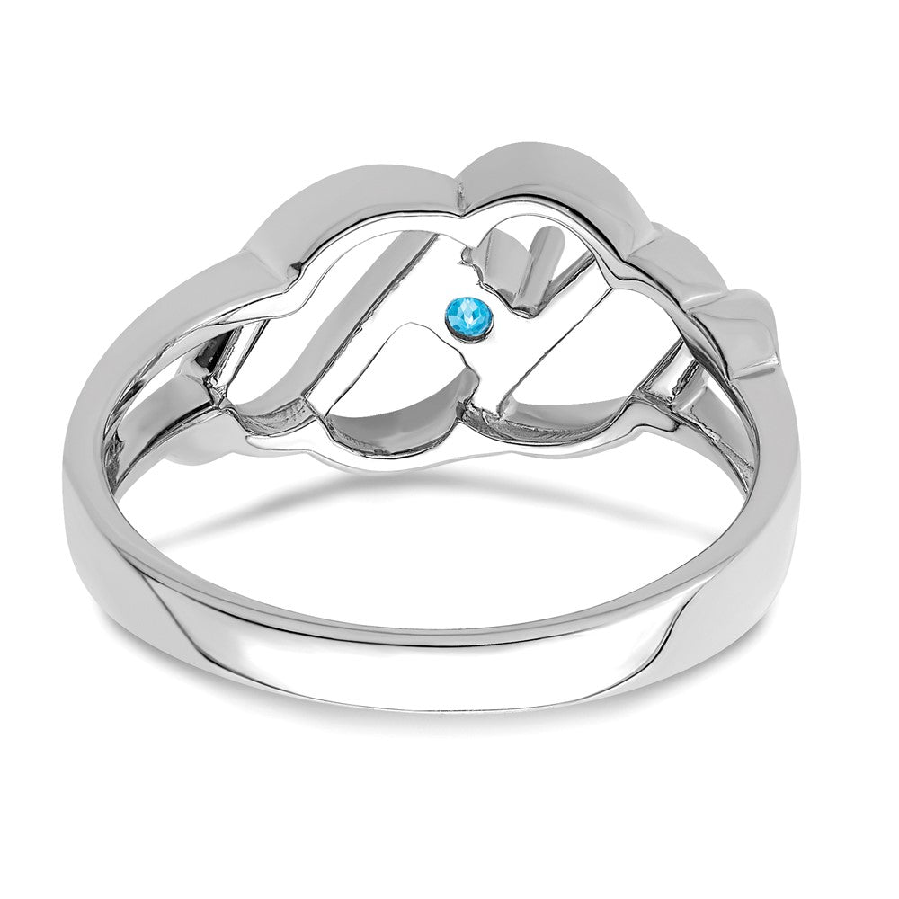 Sterling Silver Rhodium-plated Family Jewelry Ring - 119