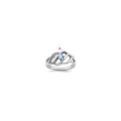 Sterling Silver Rhodium-plated Family Jewelry Ring - 145