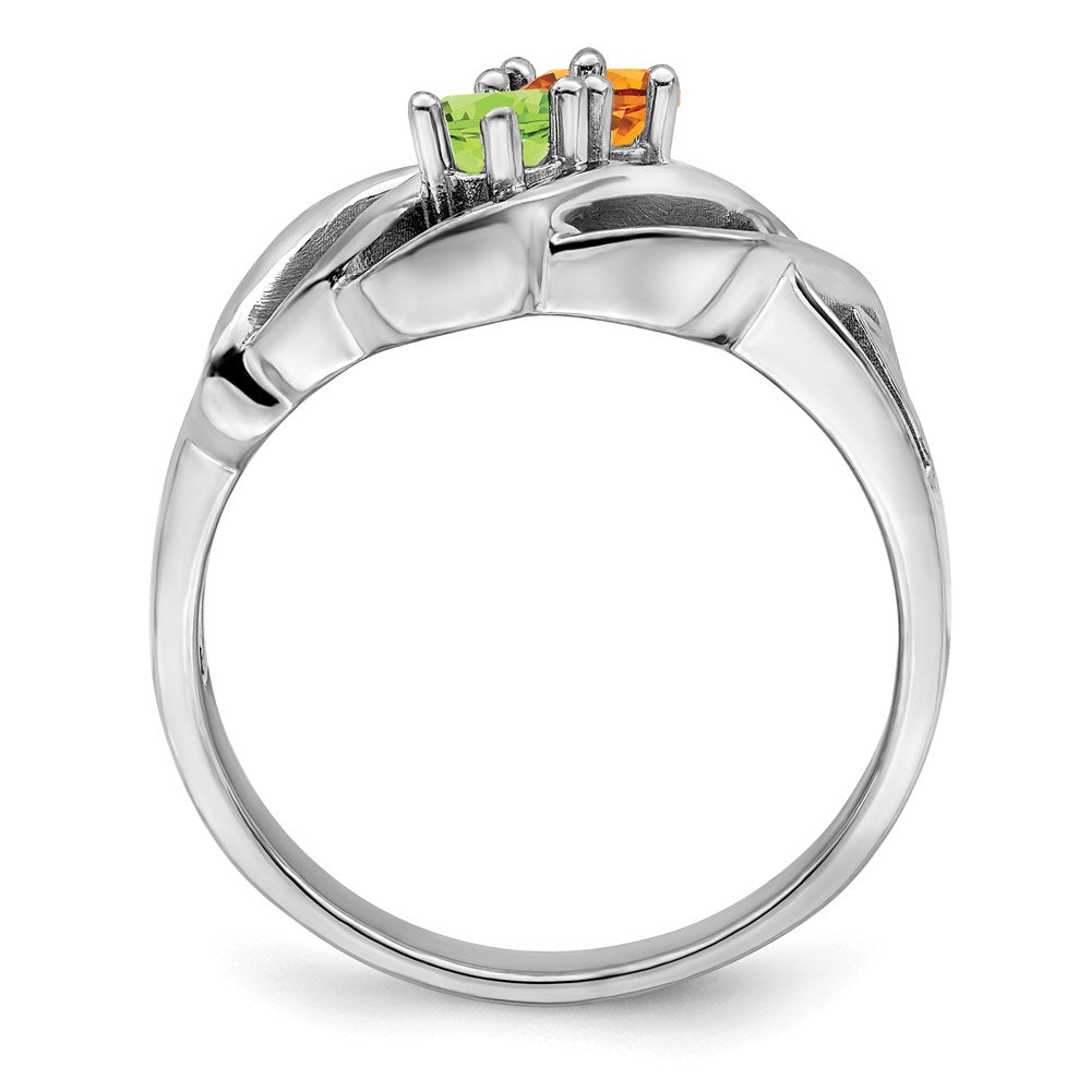 Sterling Silver Rhodium-plated Family Jewelry Ring - 130