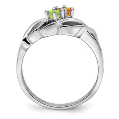 Sterling Silver Rhodium-plated Family Jewelry Ring - 130