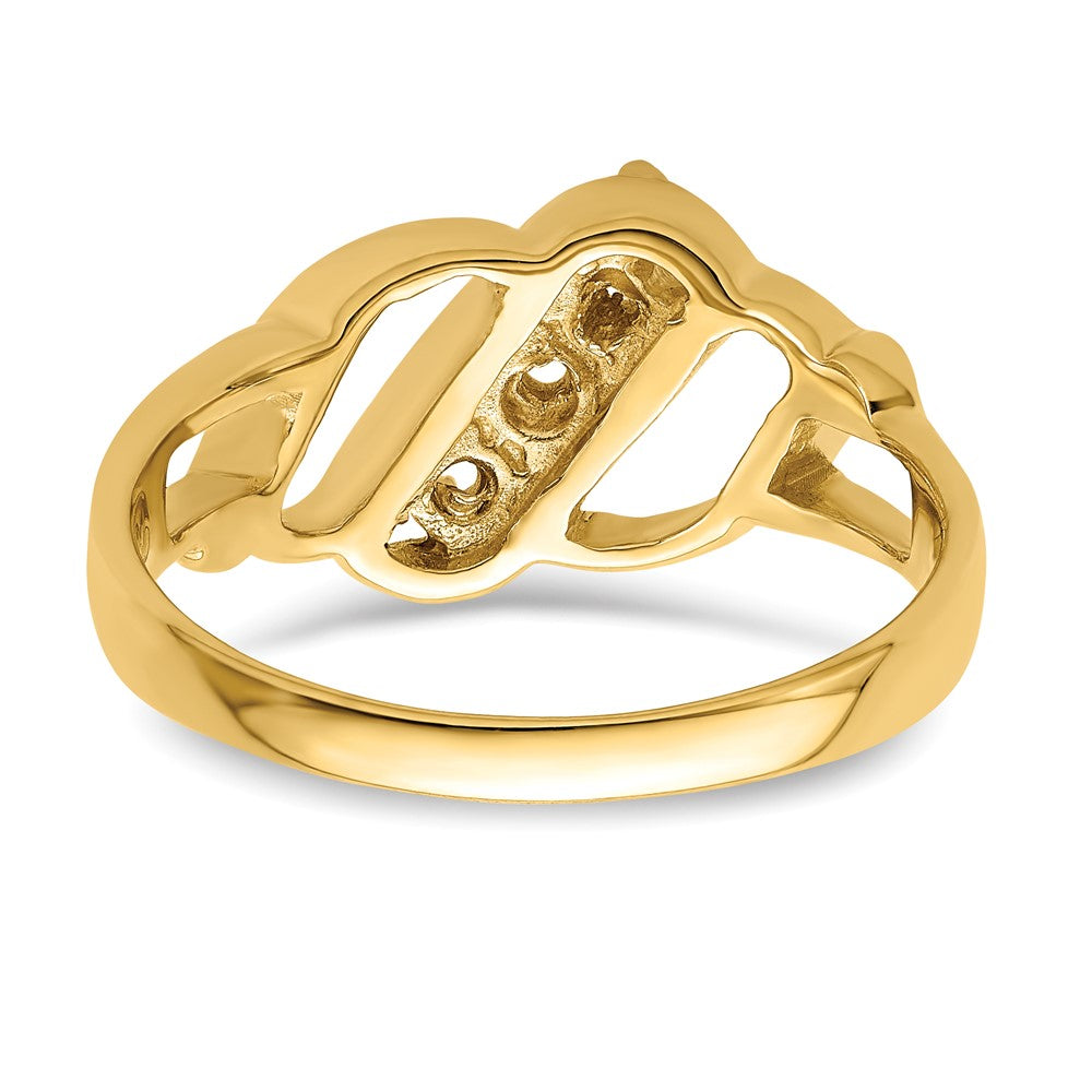 14k Genuine 3 Stone Mother's Ring - 15