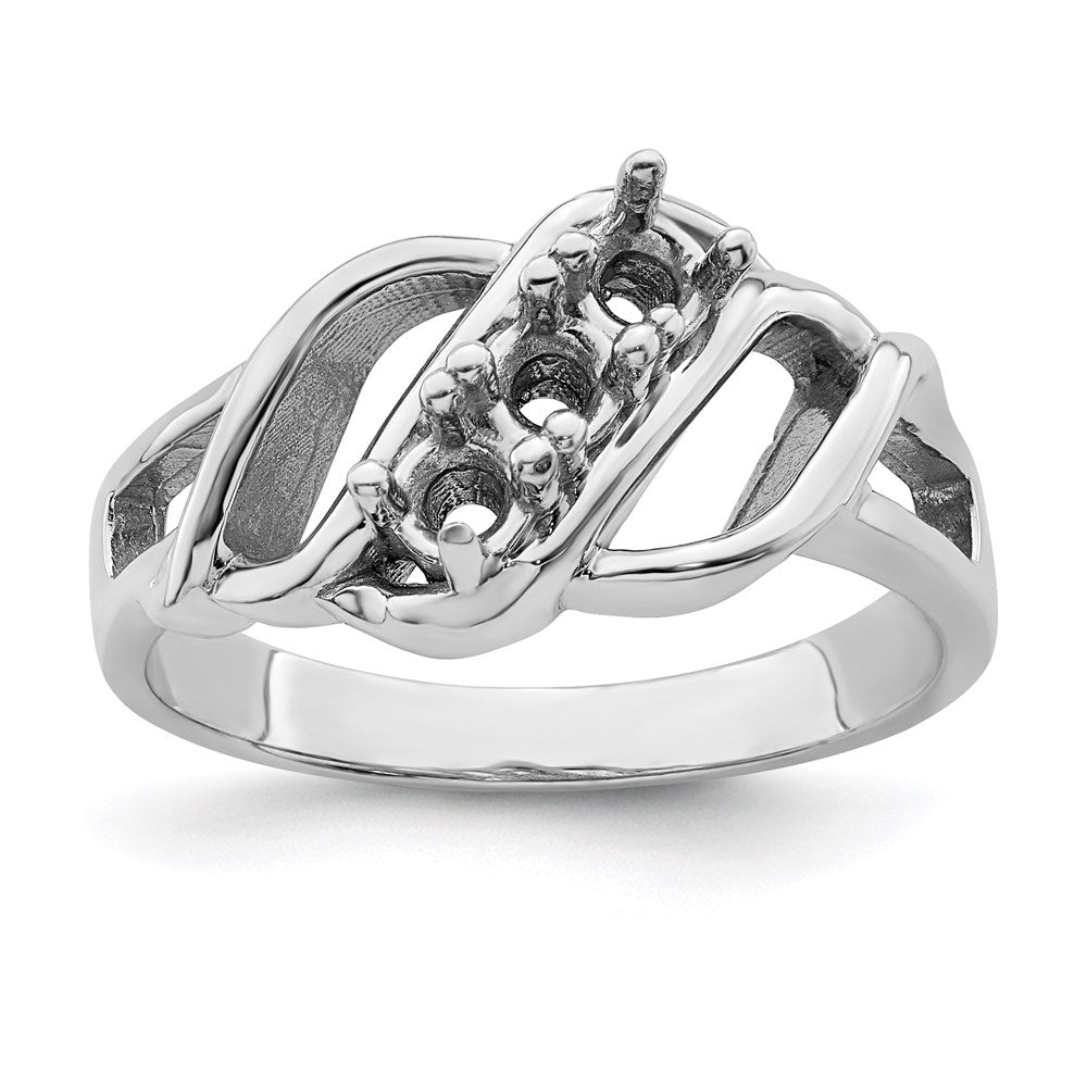 14k White Gold Synthetic Family Jewelry Ring - 4