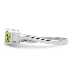 Sterling Silver Rhodium-plated Synthetic 2 Stone Mother's Ring - 63