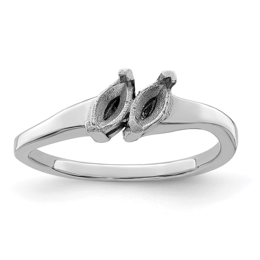 Sterling Silver Rhodium-plated Synthetic 2 Stone Mother's Ring - 63