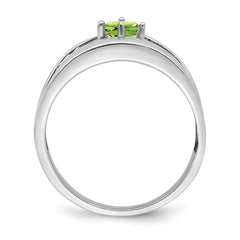 Sterling Silver Rhodium-plated Synthetic Single Stone Mother's Ring - 10