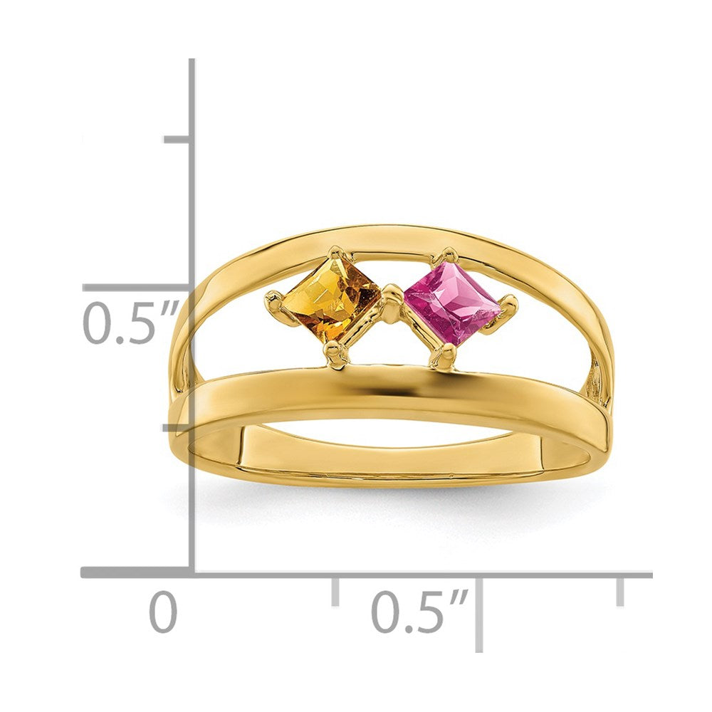 14k Synthetic Family Jewelry Ring - 71