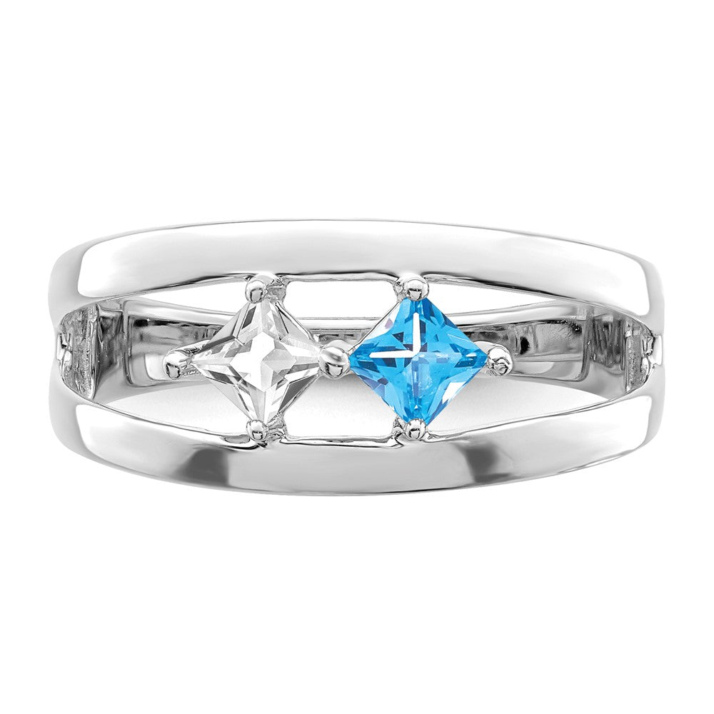 14k White Gold Genuine Family Jewelry Ring - 11