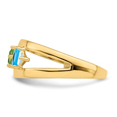 14k Synthetic Family Jewelry Ring - 19