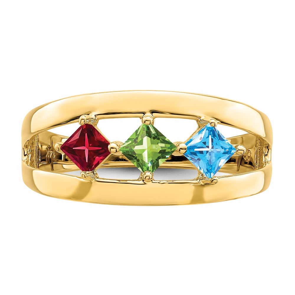 14k Synthetic Family Jewelry Ring - 19