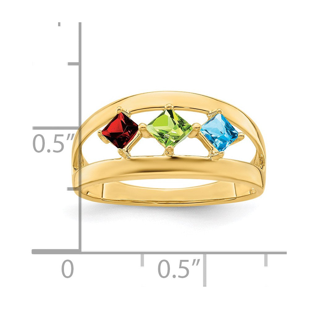 14k Synthetic Family Jewelry Ring - 19
