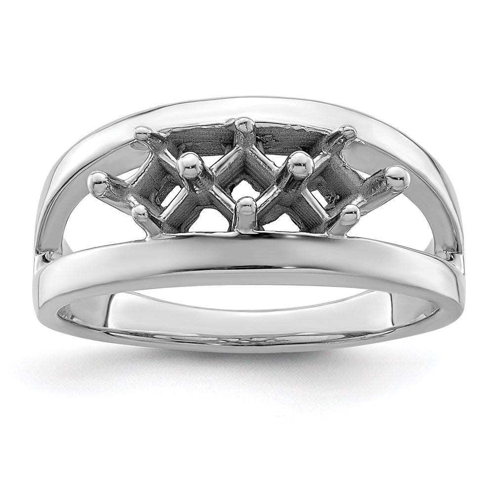 Sterling Silver Rhodium-plated Synthetic Family Jewelry Ring - 44