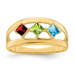 14k Synthetic Family Jewelry Ring - 19