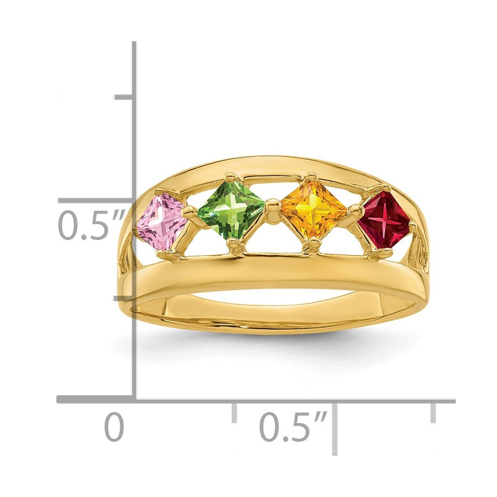 14k Synthetic Family Jewelry Ring - 68