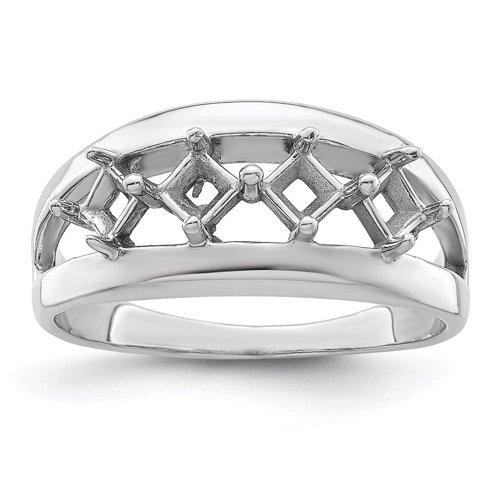 14k White Gold Genuine Family Jewelry Ring - 12