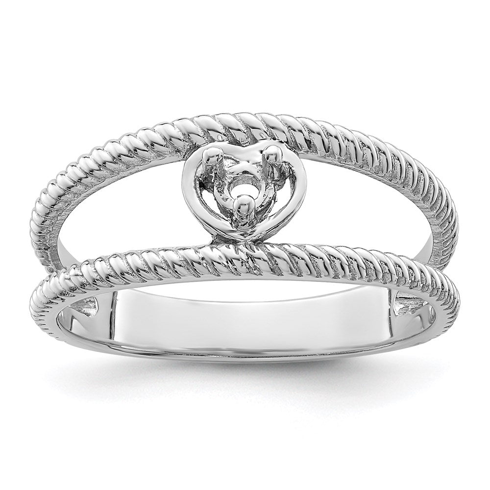 Sterling Silver Rhodium-plated Synthetic Single Stone Mother's Ring - 13