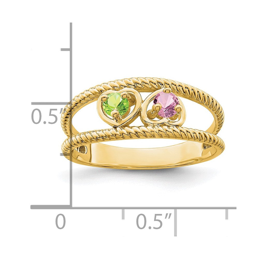 14k Genuine Family Jewelry Ring - 4