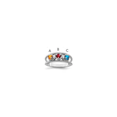 Sterling Silver Rhodium-plated Synthetic Family Jewelry Ring - 49