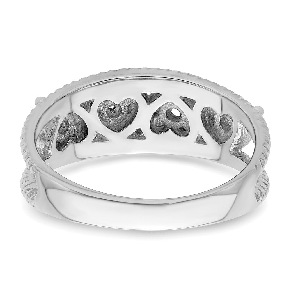 Sterling Silver Rhodium-plated Synthetic Family Jewelry Ring - 53