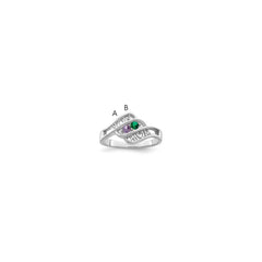 Sterling Silver Rhodium-plated Synthetic Family Jewelry Ring - 65
