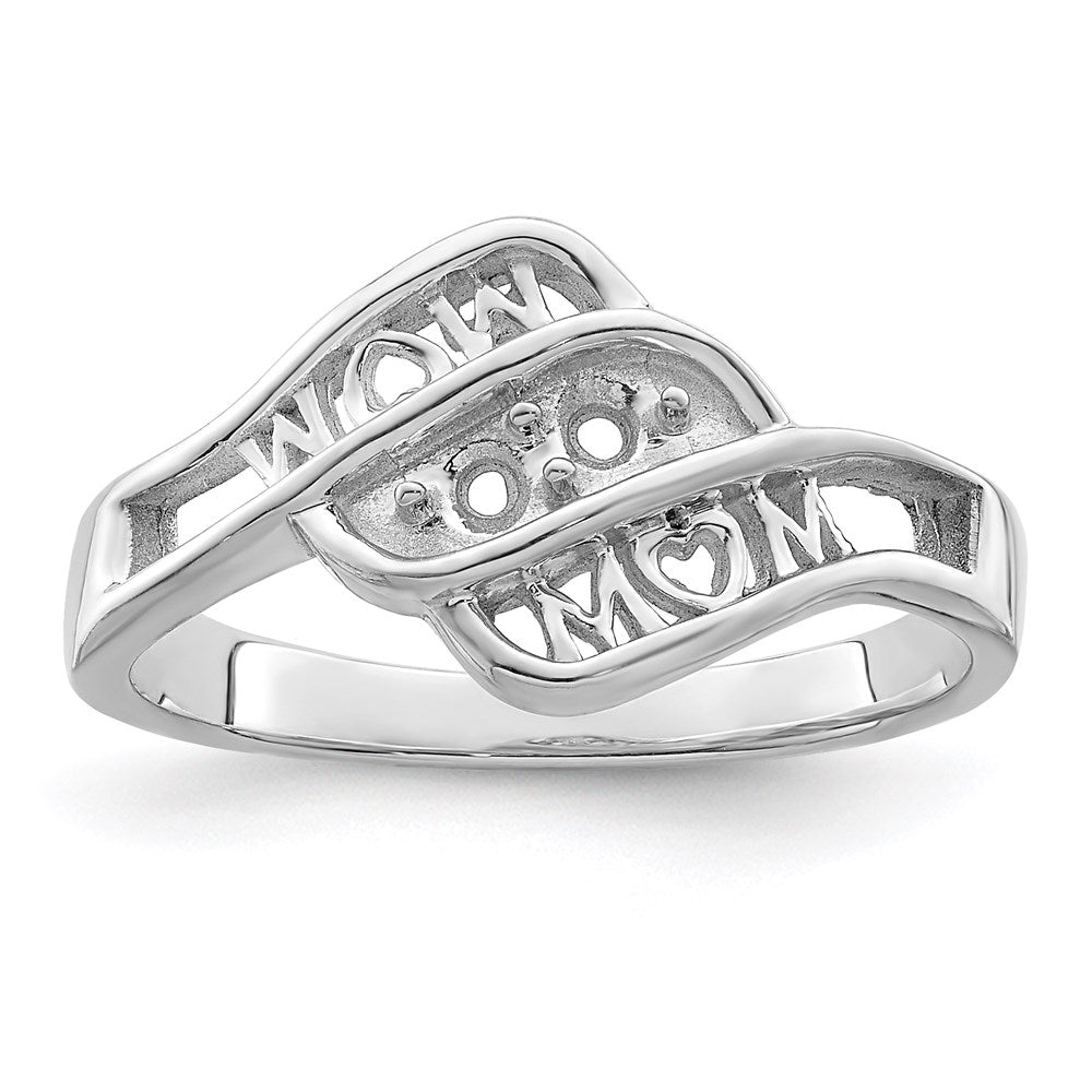 Sterling Silver Rhodium-plated Synthetic Family Jewelry Ring - 65
