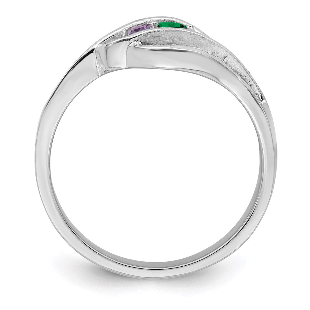14k White Gold Genuine Family Jewelry Ring - 16