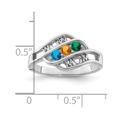 Sterling Silver Rhodium-plated Family Jewelry Mounting - 201