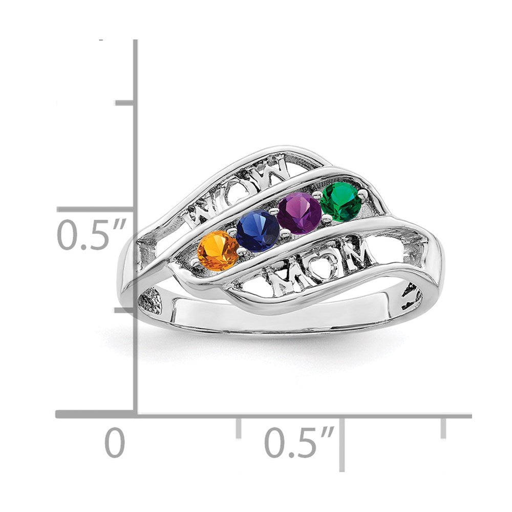 14k White Gold Genuine Family Jewelry Ring - 18