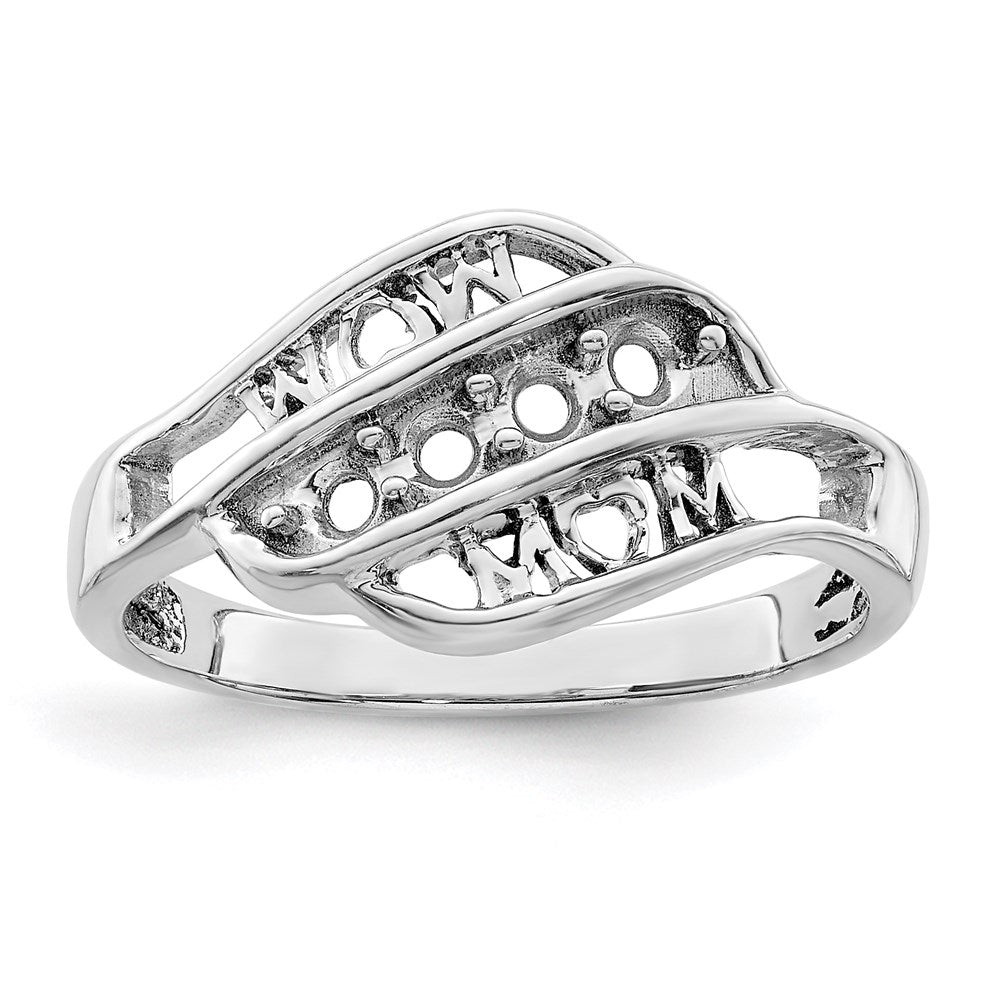 Sterling Silver Rhodium-plated Synthetic Family Jewelry Ring - 73